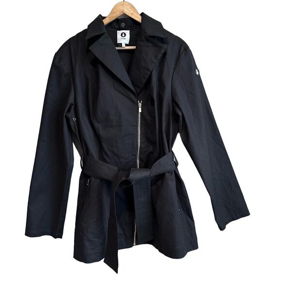 Snowman New York Belted Cotton Nylon Zip Up Jacket black L - Picture 1 of 9